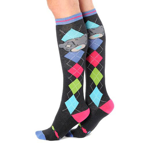 Argyle Me to You Bear Knee High Horse Riding Socks Size 12-3 £6.00